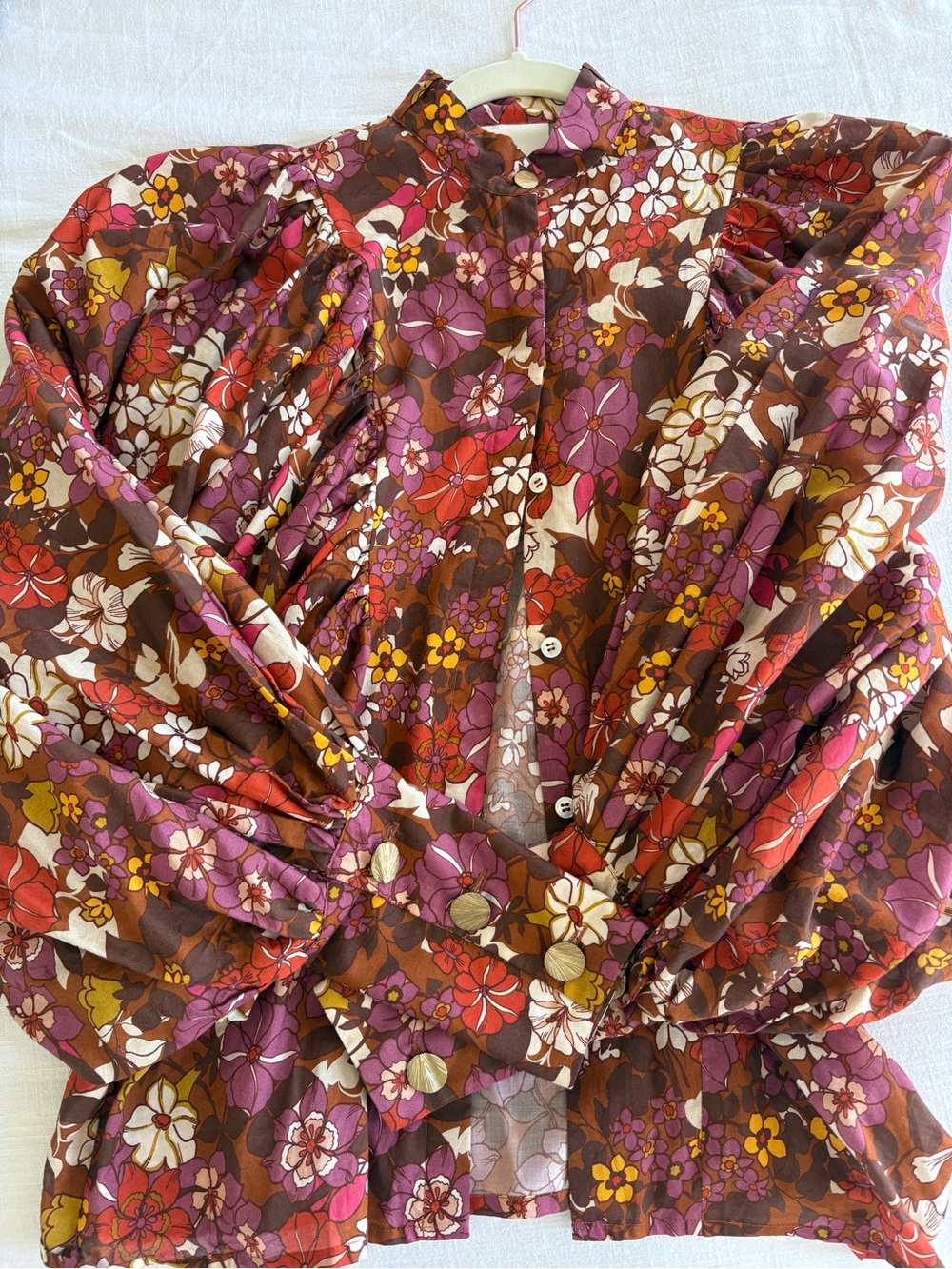 The Label Celeste Blouse in Prune (print) - Picture 14 of 15